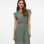 VMTASSA SL FRILL SHORT DRESS-Casual Dresses- Hometown Style HTS, women's in store and online boutique located in Ingersoll, Ontario