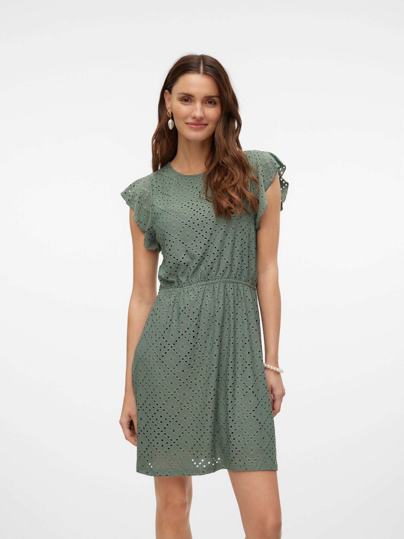 VMTASSA SL FRILL SHORT DRESS-Casual Dresses- Hometown Style HTS, women's in store and online boutique located in Ingersoll, Ontario