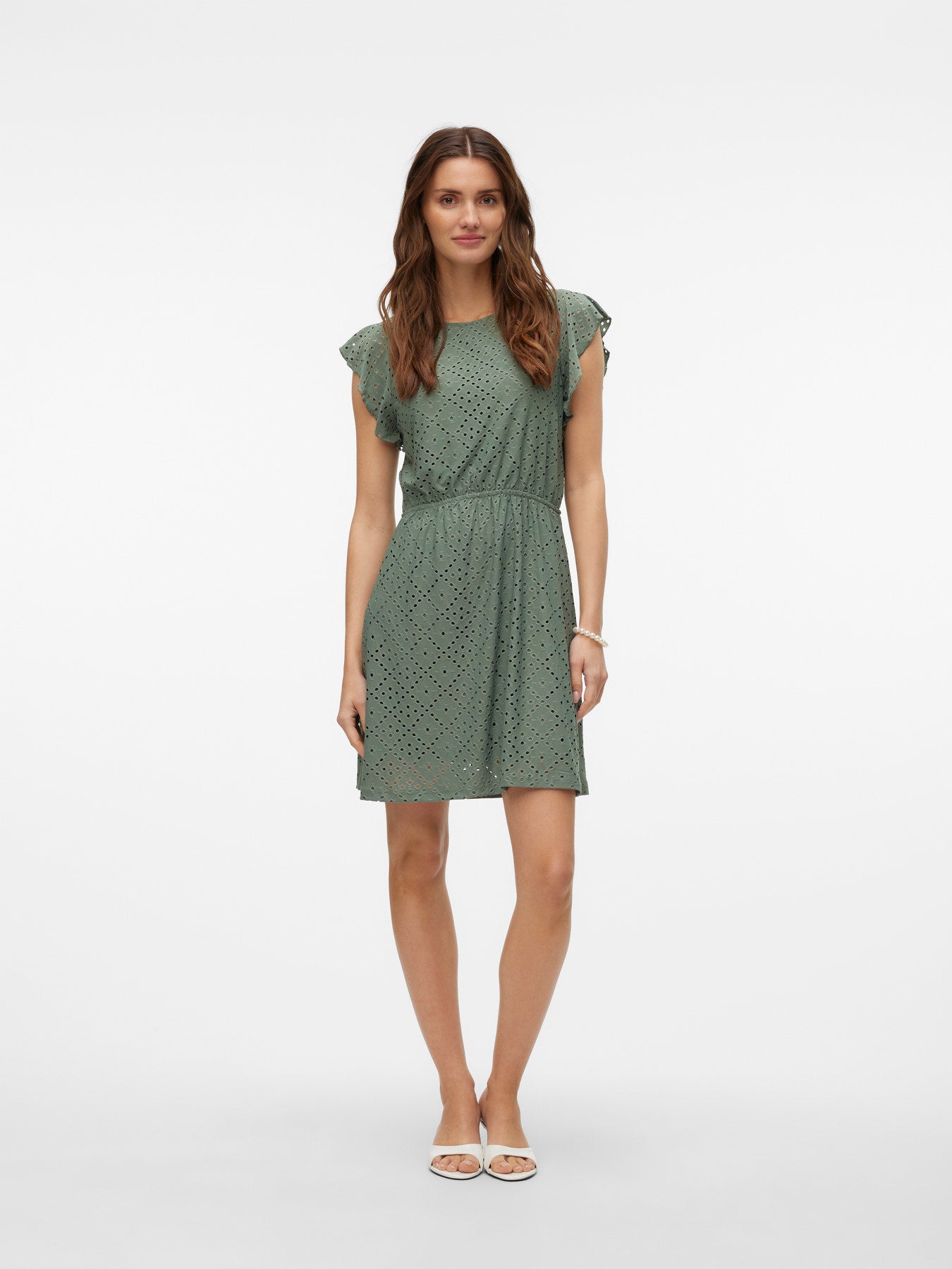 VMTASSA SL FRILL SHORT DRESS-Casual Dresses- Hometown Style HTS, women's in store and online boutique located in Ingersoll, Ontario