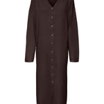 AWNINNA LS V-NECK 7/8 KNIT DRESS - Chocolate Torte-Casual Dresses- Hometown Style HTS, women's in store and online boutique located in Ingersoll, Ontario