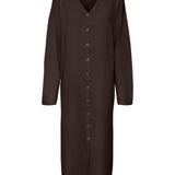 AWNINNA LS V-NECK 7/8 KNIT DRESS - Chocolate Torte-Casual Dresses- Hometown Style HTS, women's in store and online boutique located in Ingersoll, Ontario