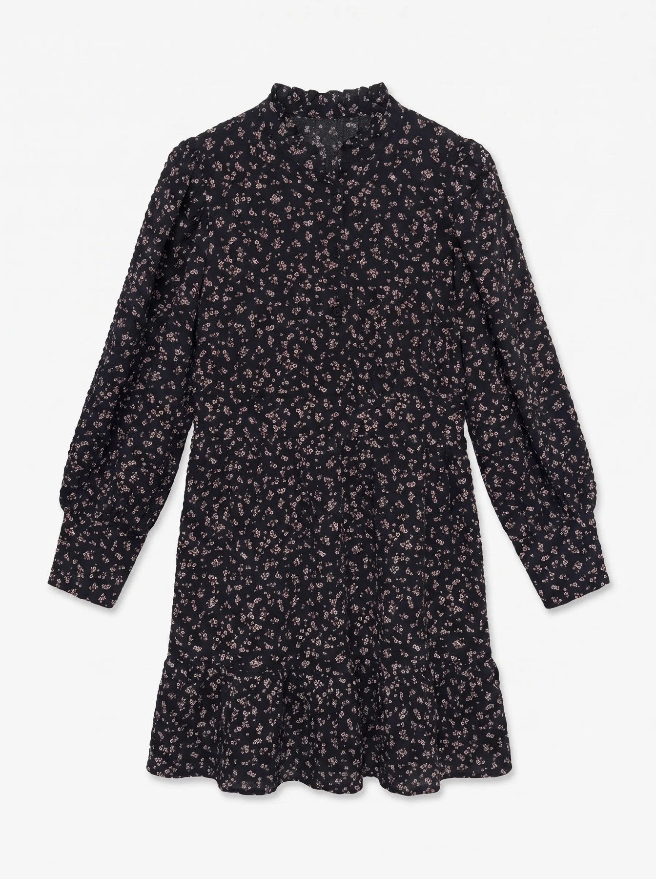 AWNOELLE LS HIGH NECK SHORT DRESS - Black-Casual Dresses- Hometown Style HTS, women's in store and online boutique located in Ingersoll, Ontario