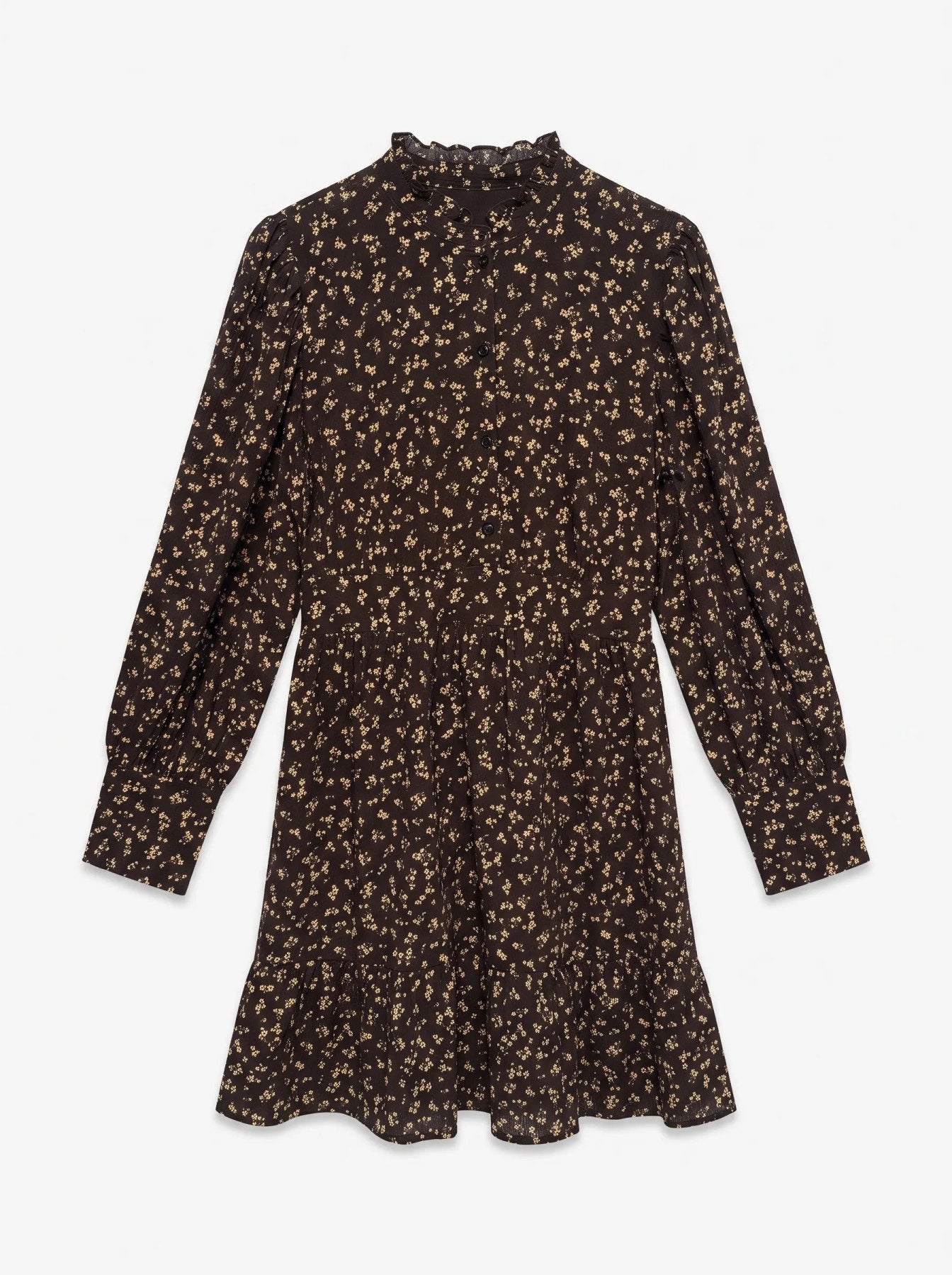 AWNOELLE LS HIGH NECK SHORT DRESS - Chocolate Torte-Casual Dresses- Hometown Style HTS, women's in store and online boutique located in Ingersoll, Ontario