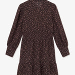 AWNOELLE LS HIGH NECK SHORT DRESS - Chocolate/Pink-Casual Dresses- Hometown Style HTS, women's in store and online boutique located in Ingersoll, Ontario