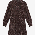 AWNOELLE LS HIGH NECK SHORT DRESS - Chocolate/Pink-Casual Dresses- Hometown Style HTS, women's in store and online boutique located in Ingersoll, Ontario