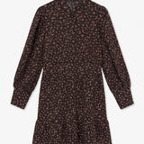 AWNOELLE LS HIGH NECK SHORT DRESS - Chocolate/Pink-Casual Dresses- Hometown Style HTS, women's in store and online boutique located in Ingersoll, Ontario