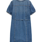 VMJANET SS V-NECK SHORT DENIM DRESS-Casual Dresses- Hometown Style HTS, women's in store and online boutique located in Ingersoll, Ontario