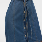VMJANET SS V-NECK SHORT DENIM DRESS-Casual Dresses- Hometown Style HTS, women's in store and online boutique located in Ingersoll, Ontario