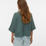 VMLefile 3/4 O-Neck Pullover - Balsam Green-Casual Tops- Hometown Style HTS, women's in store and online boutique located in Ingersoll, Ontario