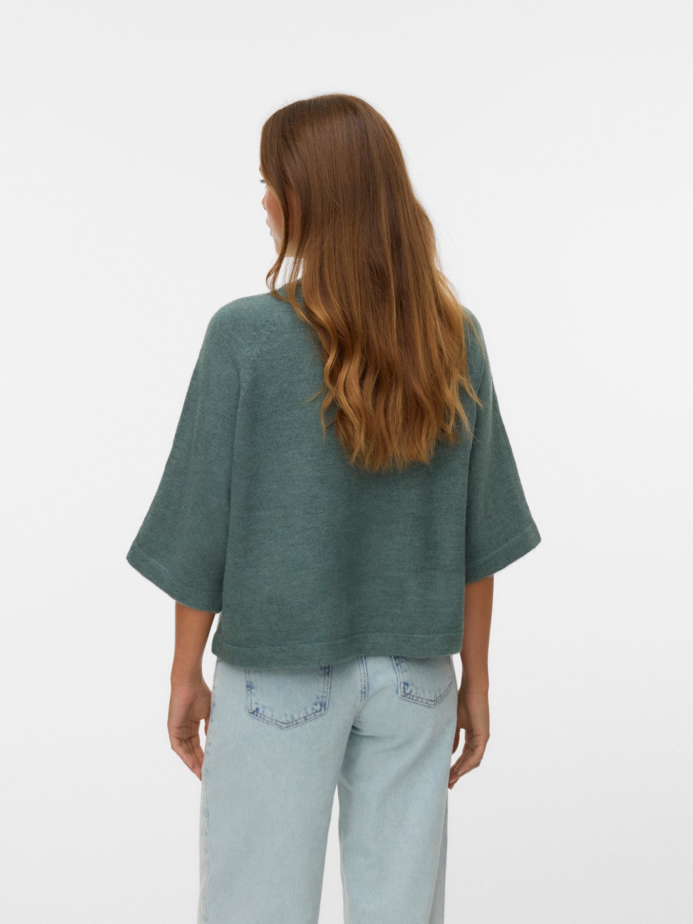 VMLefile 3/4 O-Neck Pullover - Balsam Green-Casual Tops- Hometown Style HTS, women's in store and online boutique located in Ingersoll, Ontario