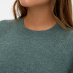 VMLefile 3/4 O-Neck Pullover - Balsam Green-Casual Tops- Hometown Style HTS, women's in store and online boutique located in Ingersoll, Ontario