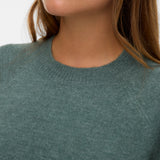 VMLefile 3/4 O-Neck Pullover - Balsam Green-Casual Tops- Hometown Style HTS, women's in store and online boutique located in Ingersoll, Ontario
