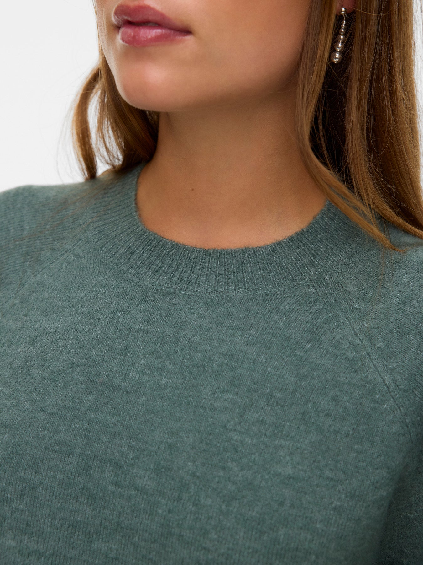 VMLefile 3/4 O-Neck Pullover - Balsam Green-Casual Tops- Hometown Style HTS, women's in store and online boutique located in Ingersoll, Ontario