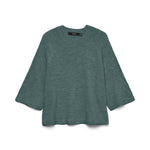 VMLefile 3/4 O-Neck Pullover - Balsam Green-Casual Tops- Hometown Style HTS, women's in store and online boutique located in Ingersoll, Ontario