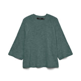 VMLefile 3/4 O-Neck Pullover - Balsam Green-Casual Tops- Hometown Style HTS, women's in store and online boutique located in Ingersoll, Ontario