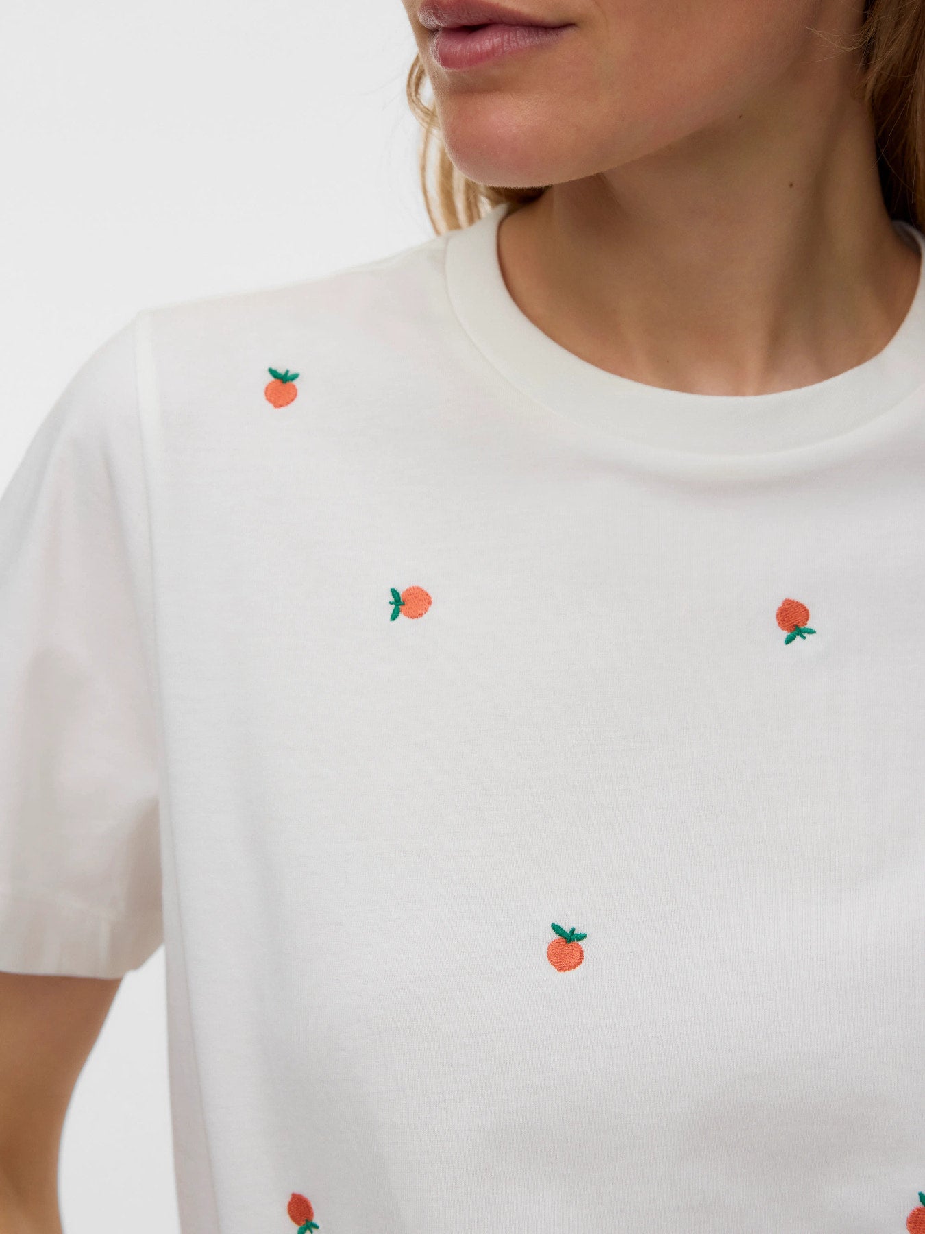VMSola Mette SS Top - White Peach-Casual Tops- Hometown Style HTS, women's in store and online boutique located in Ingersoll, Ontario
