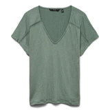 VMLydia CS V Neck Top - Laural Wreath-Casual Tops- Hometown Style HTS, women's in store and online boutique located in Ingersoll, Ontario