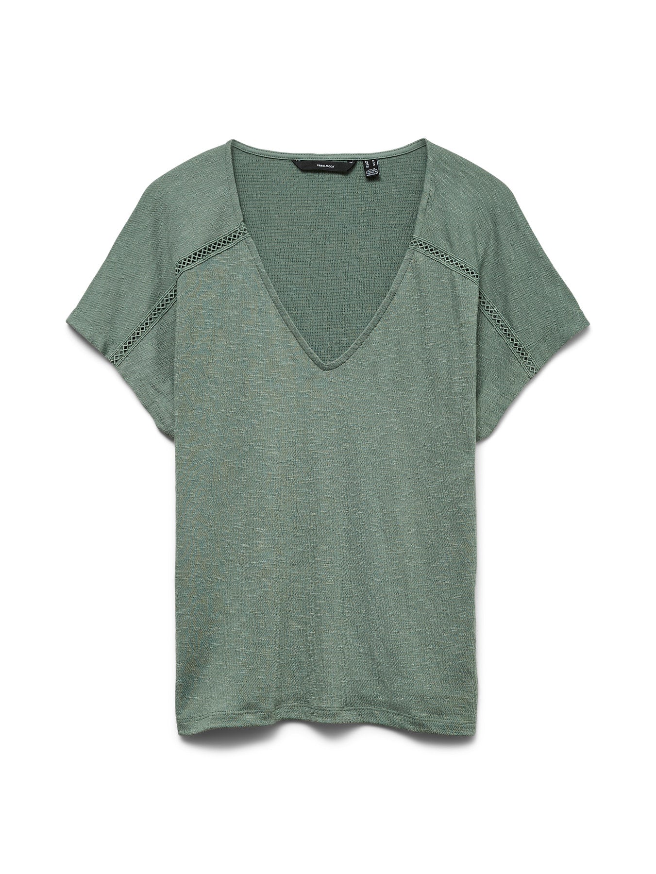 VMLydia CS V Neck Top - Laural Wreath-Casual Tops- Hometown Style HTS, women's in store and online boutique located in Ingersoll, Ontario