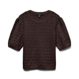 VMDOFFY STITCH 2/4 O-NECK PULLOVER - Chocolate Torte-Sweaters and Cardigans- Hometown Style HTS, women's in store and online boutique located in Ingersoll, Ontario