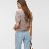 VMDOFFY STITCH 2/4 O-NECK PULLOVER - Moonrock-Sweaters and Cardigans- Hometown Style HTS, women's in store and online boutique located in Ingersoll, Ontario