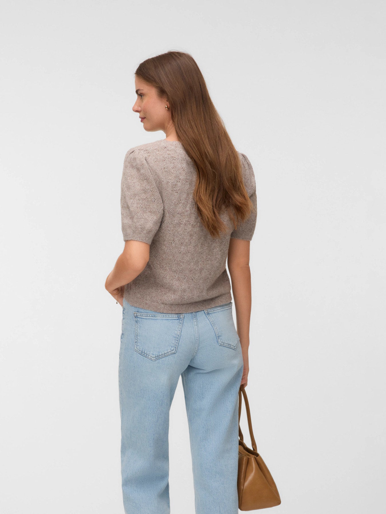 VMDOFFY STITCH 2/4 O-NECK PULLOVER - Moonrock-Sweaters and Cardigans- Hometown Style HTS, women's in store and online boutique located in Ingersoll, Ontario