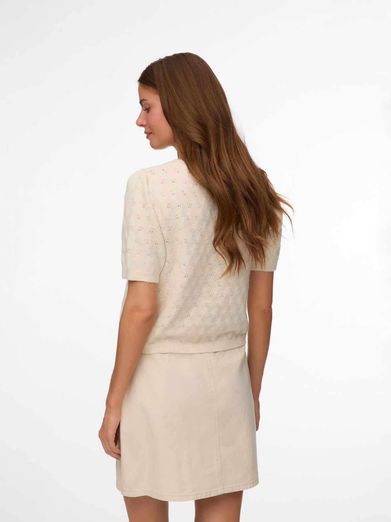 VMDOFFY STITCH 2/4 O-NECK PULLOVER - Birch-Sweaters and Cardigans- Hometown Style HTS, women's in store and online boutique located in Ingersoll, Ontario