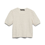 VMDOFFY STITCH 2/4 O-NECK PULLOVER - Birch-Sweaters and Cardigans- Hometown Style HTS, women's in store and online boutique located in Ingersoll, Ontario