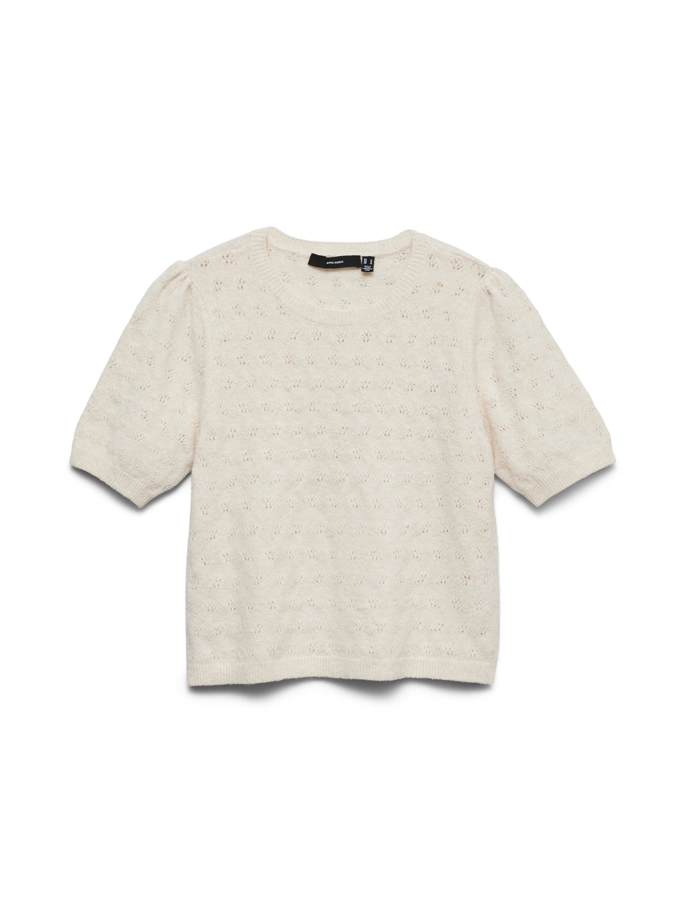 VMDOFFY STITCH 2/4 O-NECK PULLOVER - Birch-Sweaters and Cardigans- Hometown Style HTS, women's in store and online boutique located in Ingersoll, Ontario