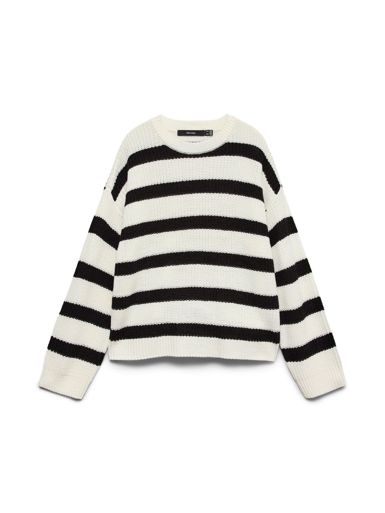 VMlea LS O-Neck Pullover - Cloud/Black-Sweaters and Cardigans- Hometown Style HTS, women's in store and online boutique located in Ingersoll, Ontario