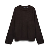 VMlea LS O-Neck Pullover - Chocolate Torte-Sweaters and Cardigans- Hometown Style HTS, women's in store and online boutique located in Ingersoll, Ontario