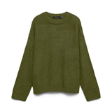 VMlea LS O-Neck Pullover - Sphagnum-Sweaters and Cardigans- Hometown Style HTS, women's in store and online boutique located in Ingersoll, Ontario
