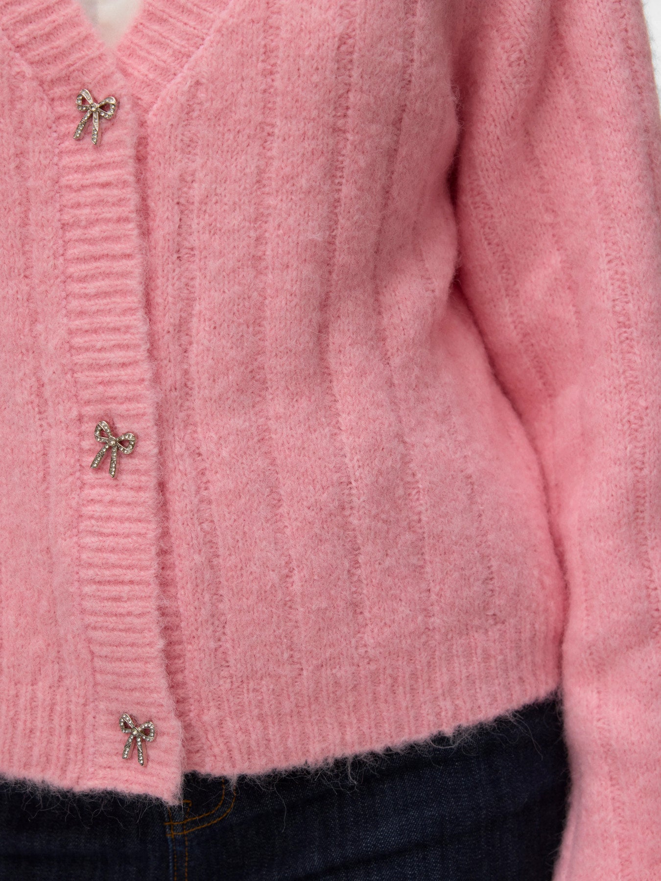 VMSally Long Sleeve V Neck Cardigan - Pink Parfait-Sweaters and Cardigans- Hometown Style HTS, women's in store and online boutique located in Ingersoll, Ontario