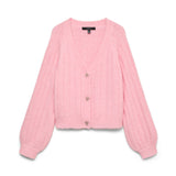 VMSally Long Sleeve V Neck Cardigan - Pink Parfait-Sweaters and Cardigans- Hometown Style HTS, women's in store and online boutique located in Ingersoll, Ontario