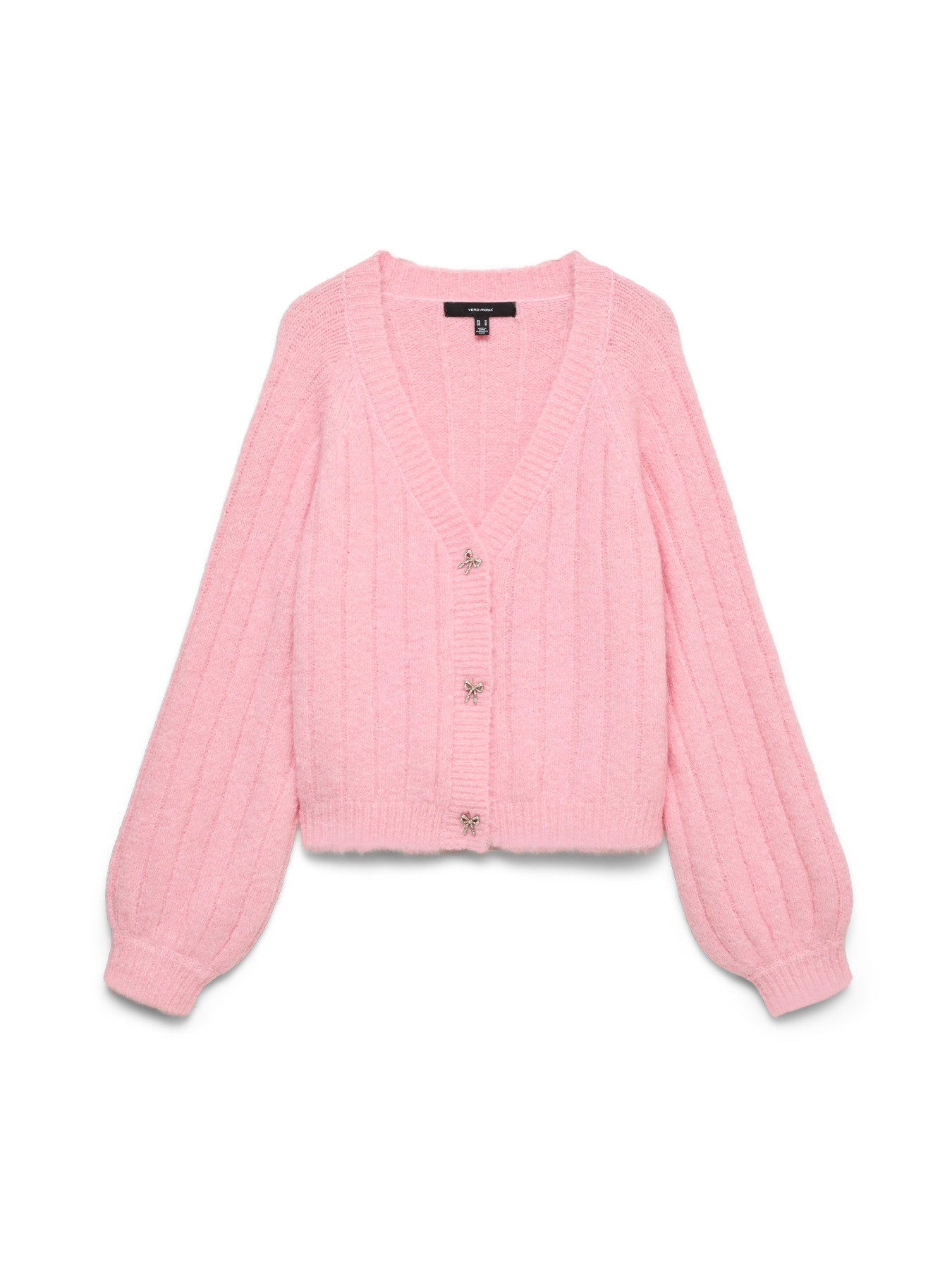 VMSally Long Sleeve V Neck Cardigan - Pink Parfait-Sweaters and Cardigans- Hometown Style HTS, women's in store and online boutique located in Ingersoll, Ontario