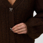 VMSally Long Sleeve V Neck Cardigan - Chocolate Torte-Sweaters and Cardigans- Hometown Style HTS, women's in store and online boutique located in Ingersoll, Ontario