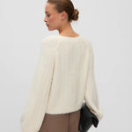VMSally Long Sleeve V Neck Cardigan - Birch-Sweaters and Cardigans- Hometown Style HTS, women's in store and online boutique located in Ingersoll, Ontario