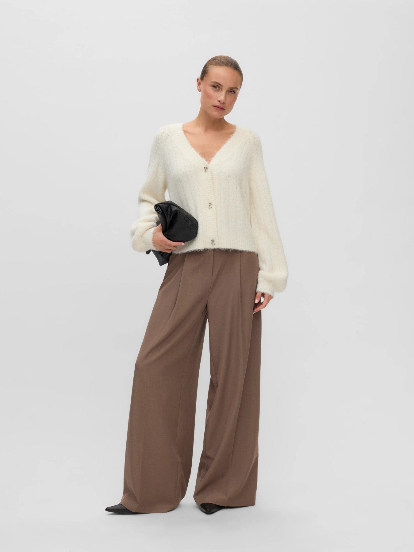 VMSally Long Sleeve V Neck Cardigan - Birch-Sweaters and Cardigans- Hometown Style HTS, women's in store and online boutique located in Ingersoll, Ontario