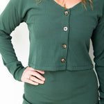 Ribbed Knit Cardigan & Dress - Green-set- Hometown Style HTS, women's in store and online boutique located in Ingersoll, Ontario