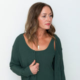 Ribbed Knit Cardigan & Dress - Green-set- Hometown Style HTS, women's in store and online boutique located in Ingersoll, Ontario