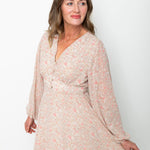 Floral Button Up Mini Dress - Taupe-Dress- Hometown Style HTS, women's in store and online boutique located in Ingersoll, Ontario