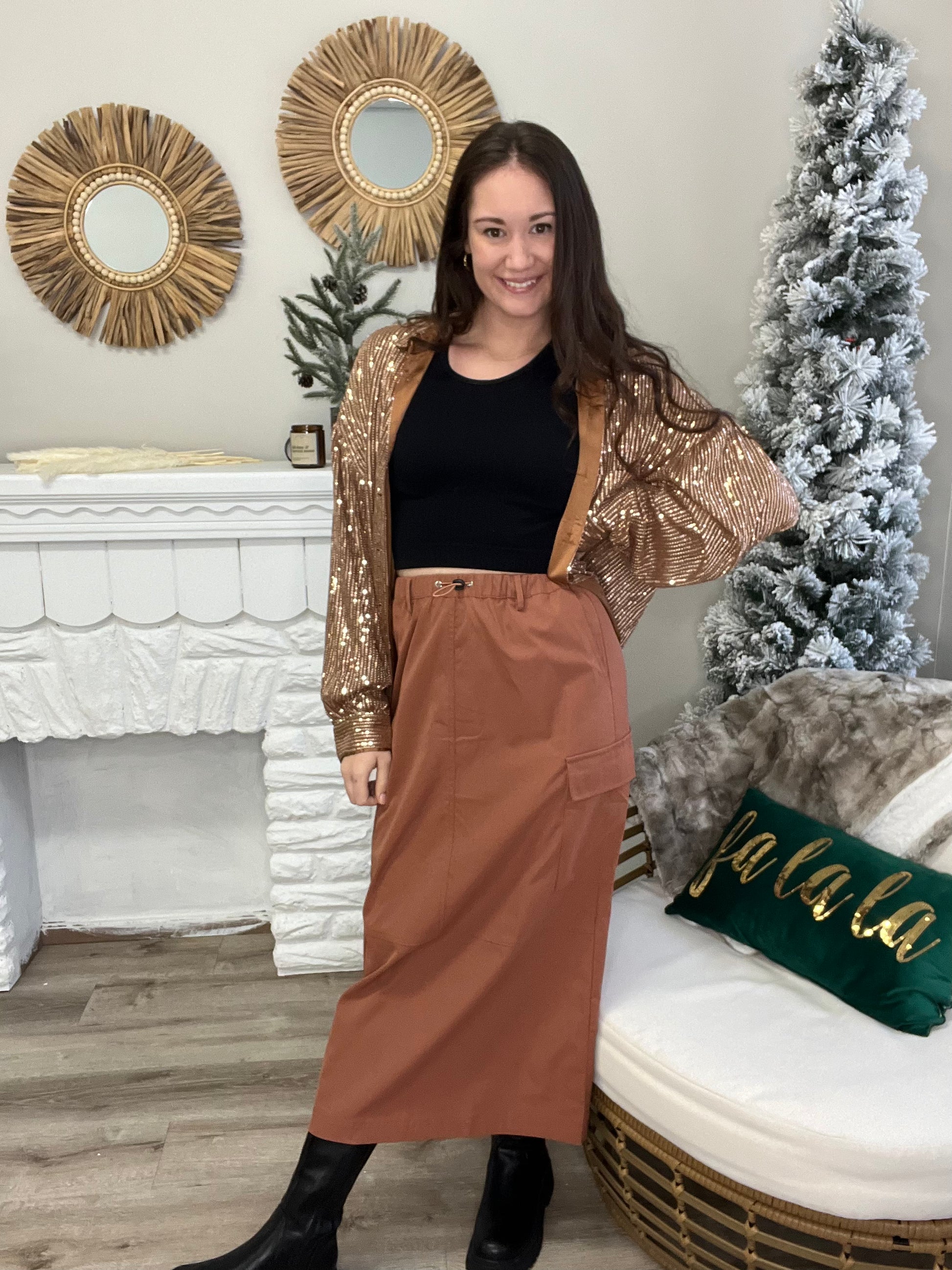 Cargo Skirt - Rust-Skirt- Hometown Style HTS, women's in store and online boutique located in Ingersoll, Ontario