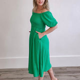 Stassi Dress - Green-Dresses- Hometown Style HTS, women's in store and online boutique located in Ingersoll, Ontario