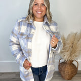 Brushed Flannel Jacket - Blue