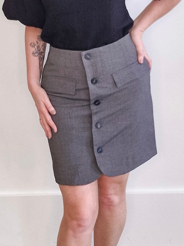 Ellie Skirt - Grey-skirt- Hometown Style HTS, women's in store and online boutique located in Ingersoll, Ontario