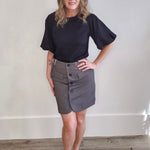 Ellie Skirt - Grey-skirt- Hometown Style HTS, women's in store and online boutique located in Ingersoll, Ontario