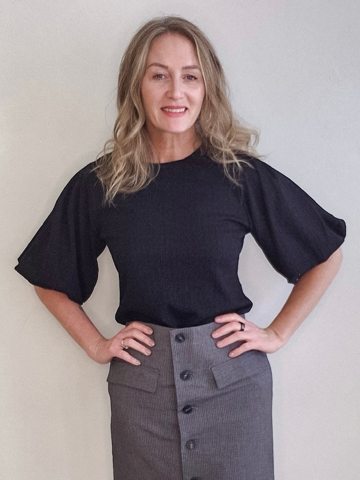 Lita Top - Black-blouse- Hometown Style HTS, women's in store and online boutique located in Ingersoll, Ontario