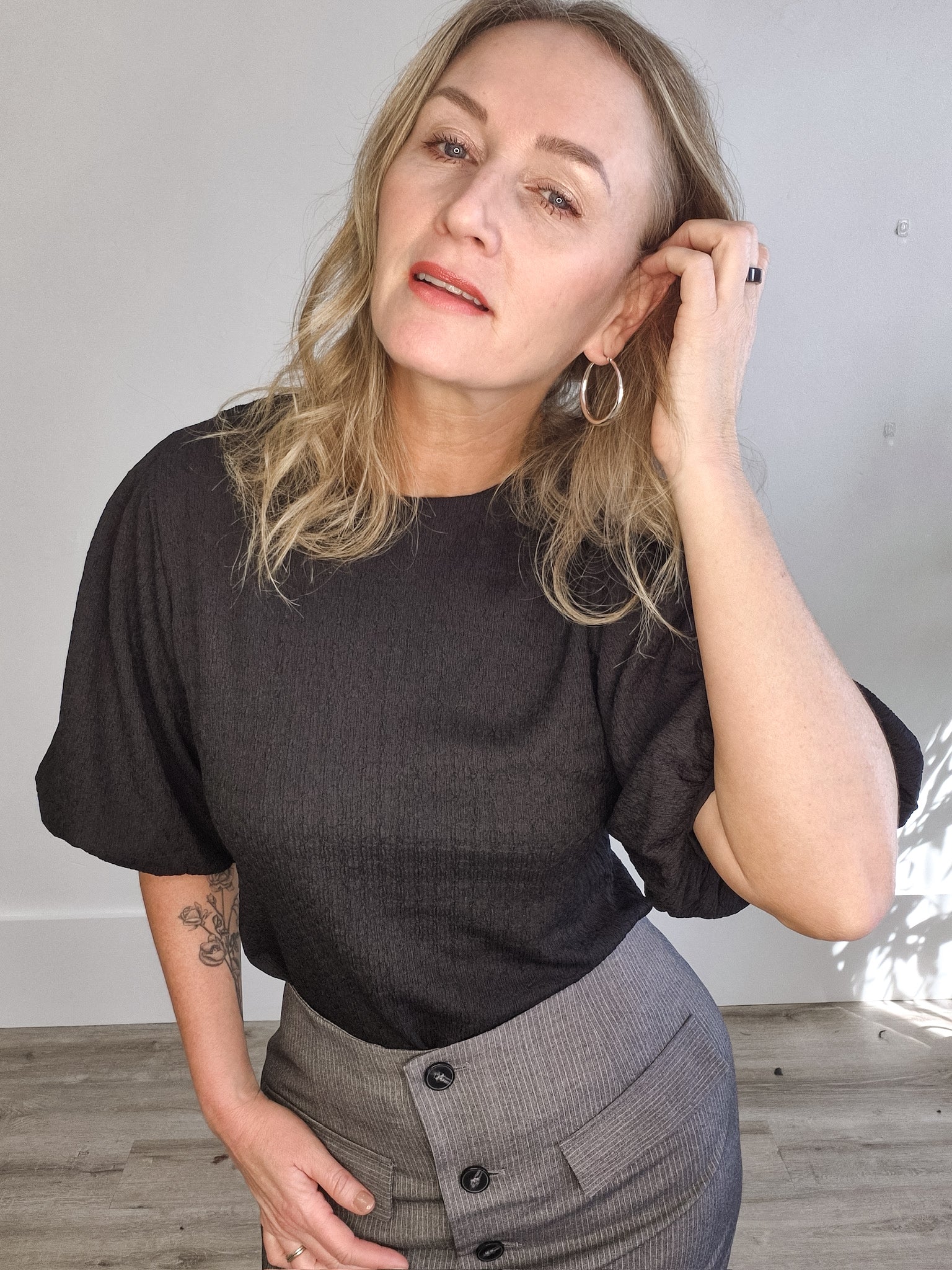 Lita Top - Black-blouse- Hometown Style HTS, women's in store and online boutique located in Ingersoll, Ontario