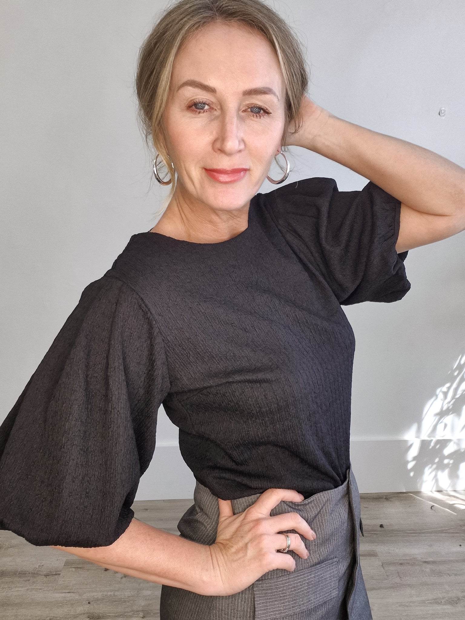 Lita Top - Black-blouse- Hometown Style HTS, women's in store and online boutique located in Ingersoll, Ontario