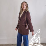 Oversized Longline Blazer - Chocolate Brown-Coat & Jackets- Hometown Style HTS, women's in store and online boutique located in Ingersoll, Ontario