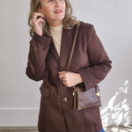 Oversized Longline Blazer - Chocolate Brown-Coat & Jackets- Hometown Style HTS, women's in store and online boutique located in Ingersoll, Ontario